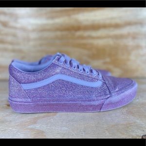 Vans old skool low “Purple Glitter” womens size 9.5 athletic skateboarding shoes
